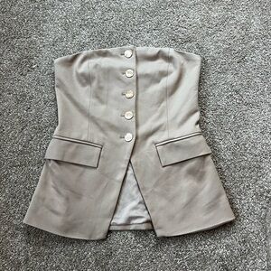 Aqua Beige Strapless Top